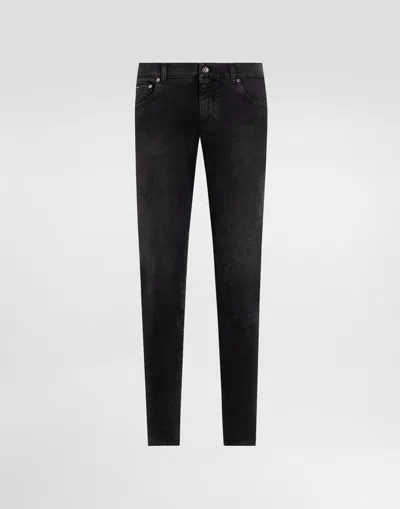 Dolce & Gabbana Gray Wash Skinny Stretch Jeans In Multicolor