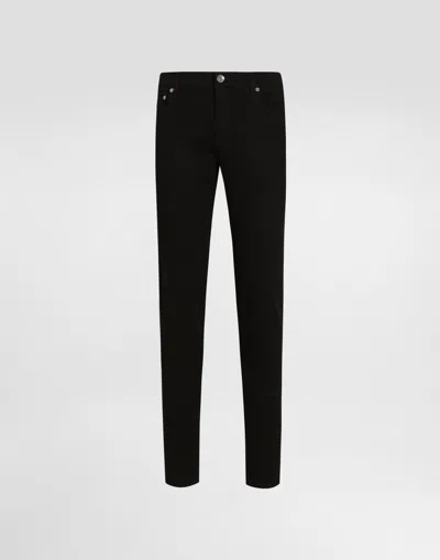 Dolce & Gabbana Black Wash Skinny Stretch Jeans In Multicolor