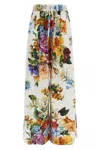 Dolce & Gabbana Flower Bouquet Print Poplin Trousers In White