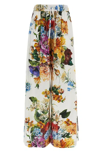 Dolce & Gabbana Floral Bouquet Printed Pants White