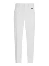Dolce & Gabbana Tailored Stretch Cotton Gabardine Trousers With Pockets In White