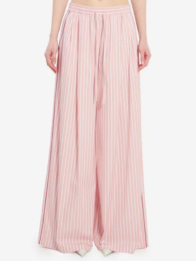 Dolce & Gabbana Pantaloni In Popeline A Righe In Pink