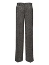 Dolce & Gabbana Wool Trousers With Textured Fabric And Pockets In Gray