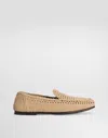 Dolce & Gabbana Man Loafers Sand Size 9 Polyester In Brown