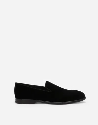 Dolce & Gabbana Black Dg Crown Embroidery Loafers Slip On Shoes