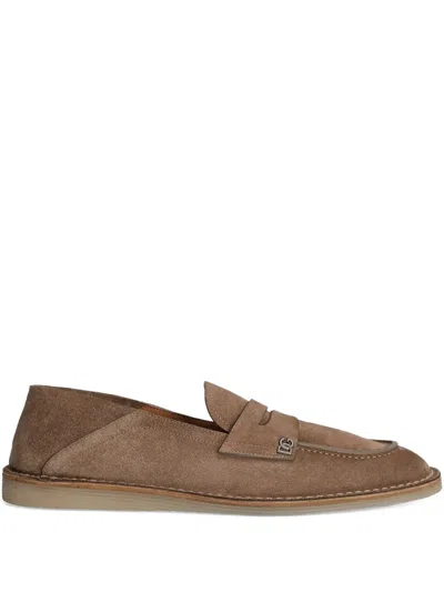 Dolce & Gabbana Pantofola Slippers In Brown