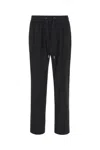 Dolce & Gabbana Virgin Wool Trouser With Drawstring In Blue