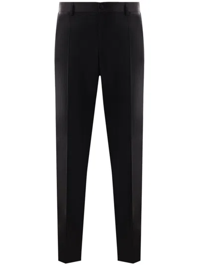 Dolce & Gabbana Pressed-crease Tailored-cut Trousers In Black