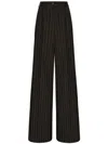 Dolce & Gabbana Pinstripe-print Wide-leg Trousers In Multicolor
