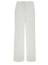 Dolce & Gabbana White Palazzo Pants With Logo Detail In Stretch Cotton Woman In White
