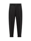 Dolce & Gabbana Canvas Pant With Back Pockets And Front Pleats In Black