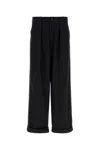 Dolce & Gabbana Black Wool Wide-leg Pant In Black