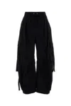 Dolce & Gabbana Tie-detailed Waxed-faille Cargo Pants In Black