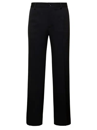 Dolce & Gabbana Stripe Detail Tailored Trousers In Marrone Scuro