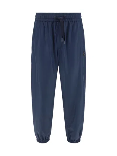 Dolce & Gabbana Logo Detail Nylon Track-pants In Blu