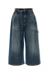 Dolce & Gabbana Patchwork Denim Wide-leg Crop Carpenter Pants In Blue