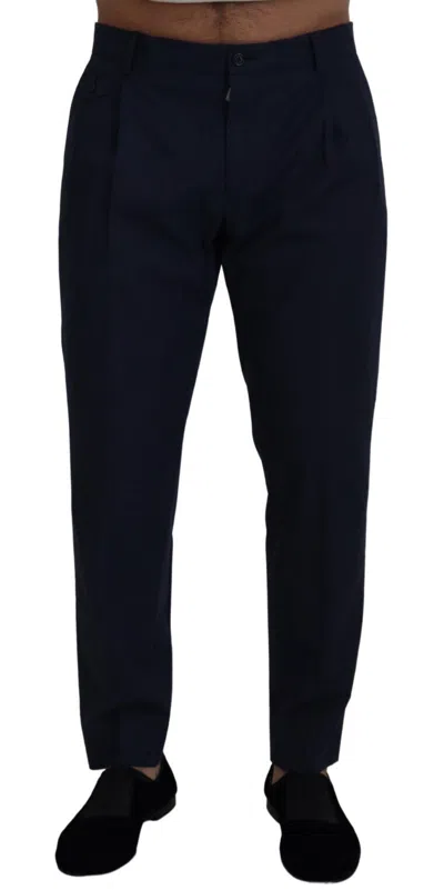 Pre-owned Dolce & Gabbana Pants Blue Cotton Slim Trousers Chinos It48 / W34 Rrp $900