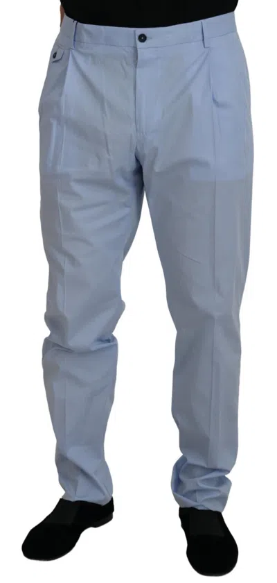 Pre-owned Dolce & Gabbana Pants Blue Cotton Stretch Trousers Chinos It44 / W30 Rrp $700