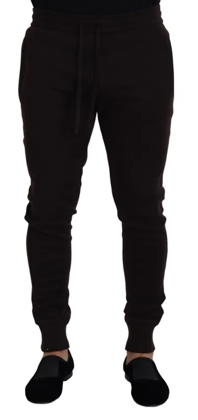 Pre-owned Dolce & Gabbana Pants Brown Cashmere Trousers Bottoms Drawstring It46 / W32 / S