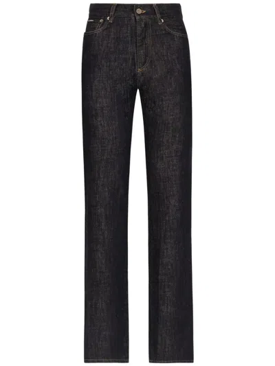 Dolce & Gabbana Flared Cotton Denim Jeans In Blue