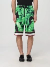 Dolce & Gabbana Bermuda Shorts With All-over Leaf Print In Black