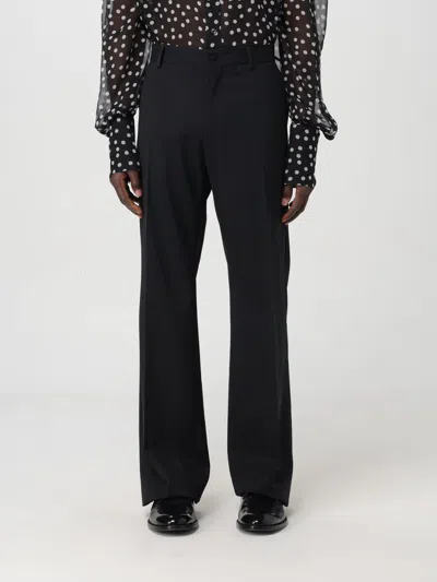 Dolce & Gabbana Wide-leg Tailored Wool Pants In Black