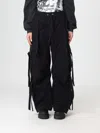 Dolce & Gabbana Women Black Cargo Pants With Elastic Waist With Faded Effect In Cotton Blend Woman In Black