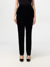 Dolce & Gabbana Black Tapered Women Trouser Virgin Wool Pants In Schwarz