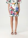 Dolce & Gabbana Multicolor Bermuda Shorts With All-over Floral Pattern Print In Cotton Woman In Multicolor