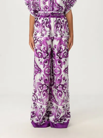 DOLCE & GABBANA PANTS DOLCE & GABBANA WOMAN COLOR VIOLET,H21009019