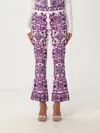 Dolce & Gabbana Maiolica Cropped Printed Silk-blend Flared Pants In Purple