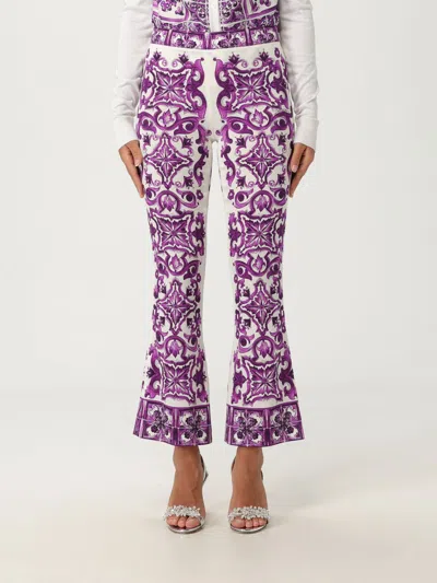 DOLCE & GABBANA PANTS DOLCE & GABBANA WOMAN COLOR VIOLET,H26342019