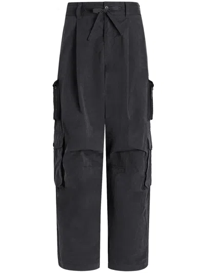Dolce & Gabbana Wide Leg Trousers Multiple Pockets Belt Loops In Black