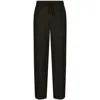 Dolce & Gabbana Silk Jogging Pants With Dg Embroidered Patch In Grey
