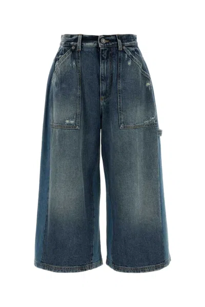 Dolce & Gabbana Wide-leg Cargo Pocket Jeans In Blue