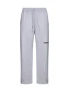 Dolce & Gabbana Grey Jogger Pants With Drawstring And Logo Print In Cotton Man In Melange Grigio