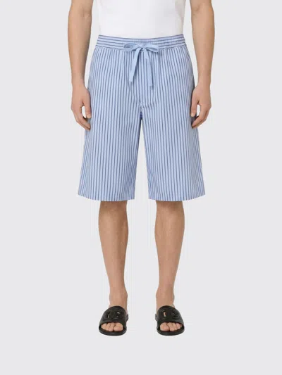 Dolce & Gabbana Striped Poplin Bermuda Shorts In Blue