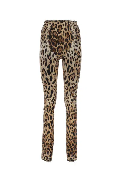 Dolce & Gabbana Hose Mit Leoparden-print In Multicolor
