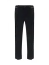 Dolce & Gabbana Velvet Cotton Trousers With Side Stripe Detail In Nero