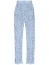 Dolce & Gabbana Light Blue Embroidered Lace Trousers In Pink