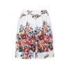Dolce & Gabbana Floral Print Knee Length Tailored Shorts In White