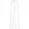 Dolce & Gabbana High-waisted Cotton-blend Pallazo Pants In White