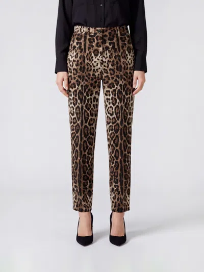 Dolce & Gabbana Pants Woman Color Multicolor In Animal Print