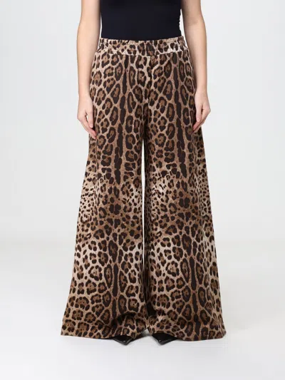 Dolce & Gabbana Pants Woman Color Multicolor In Animal Print