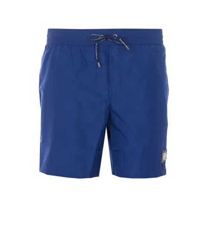 Dolce & Gabbana Medium Sea Boxer With Logo Plaque Clothing In Blue