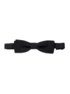 Dolce & Gabbana Black Bowtie With Logo Patch On The Rear And Rear Hook Closure In Silk Man In Black