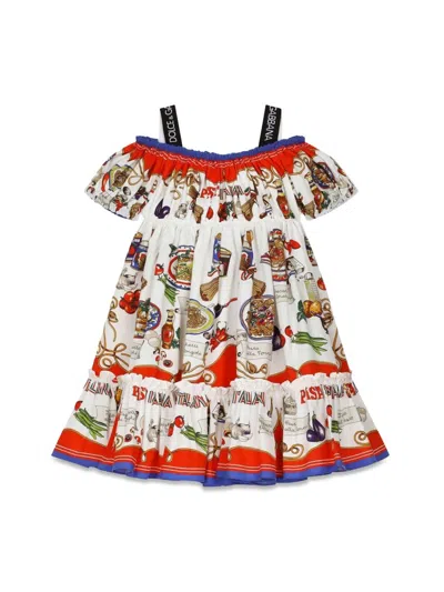 Dolce & Gabbana Kids' Pasta Dress In Multicolour