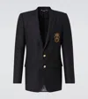 Dolce & Gabbana Dolce&gabbana Men Wool And Silk Monobreasted Jacket With Patch In Blue