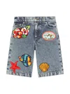 Dolce & Gabbana Patch-embellished Denim Shorts In Blue