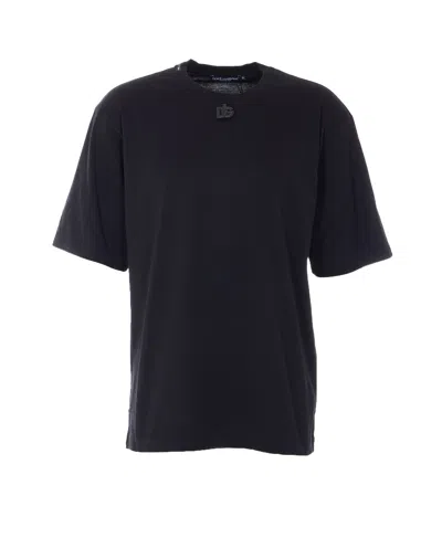 Dolce & Gabbana Patch Logo T-shirt In Black